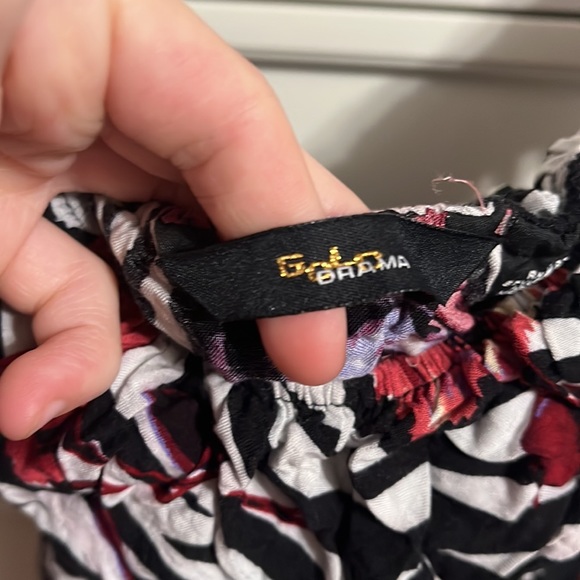 Strapless zebra print flower dress - Picture 3 of 6